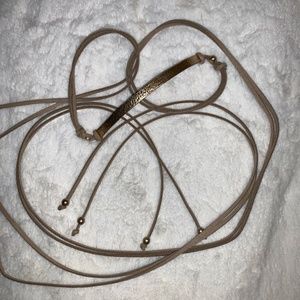 Tan and Gold Suede Layering Choker